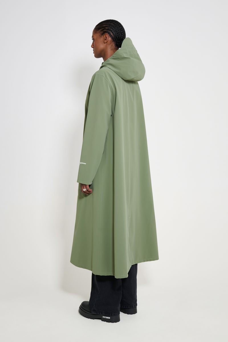 Stutterheim Mosebacke Long Patch Raincoat Dry Green