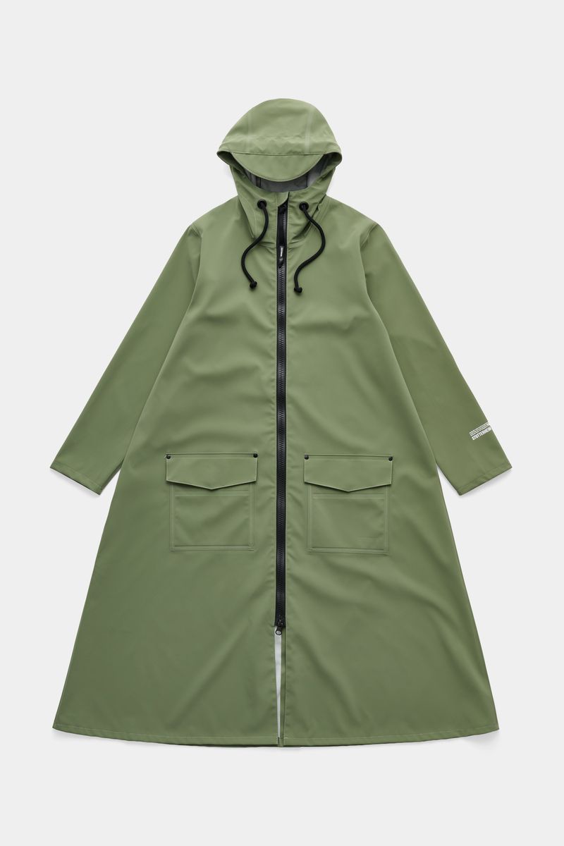 stutterheim Mosebacke Long Patch Raincoat Dry Green