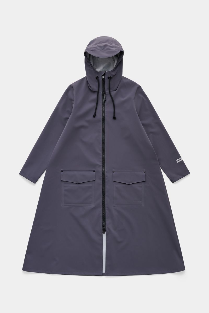 stutterheim Mosebacke Long Patch Raincoat Mystic Blue
