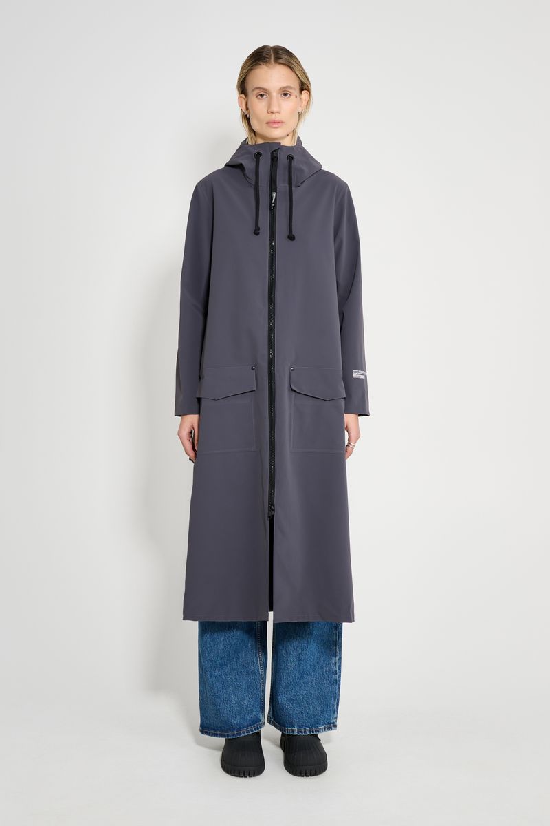 Stutterheim Mosebacke Long Patch Raincoat Mystic Blue