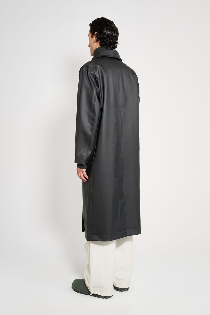 Stutterheim Rosenbad Long Double Breasted Overcoat Black