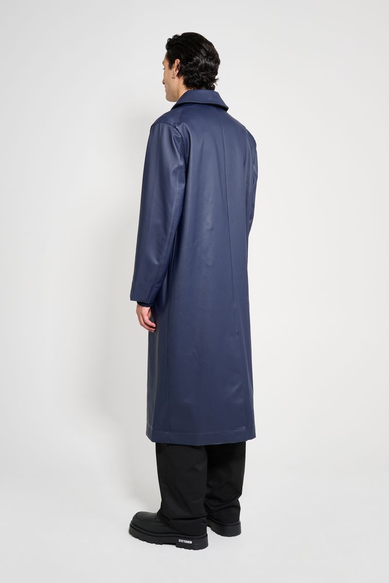 Stutterheim Rosenbad Long Double Breasted Overcoat Navy