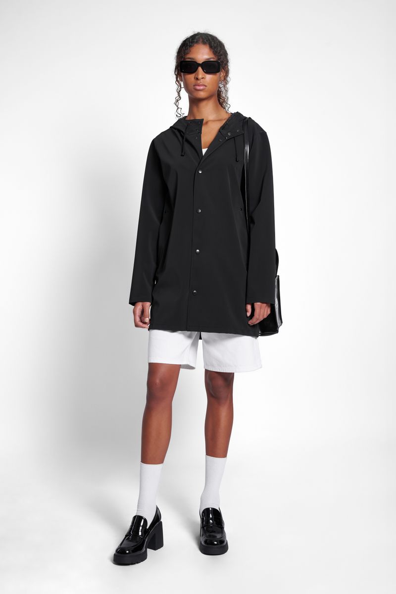 Stutterheim Stockholm Lightweight Matte Raincoat Black