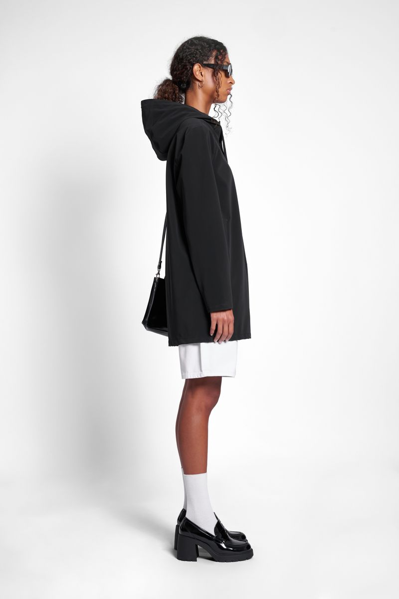 Stutterheim Stockholm Lightweight Matte Raincoat Black