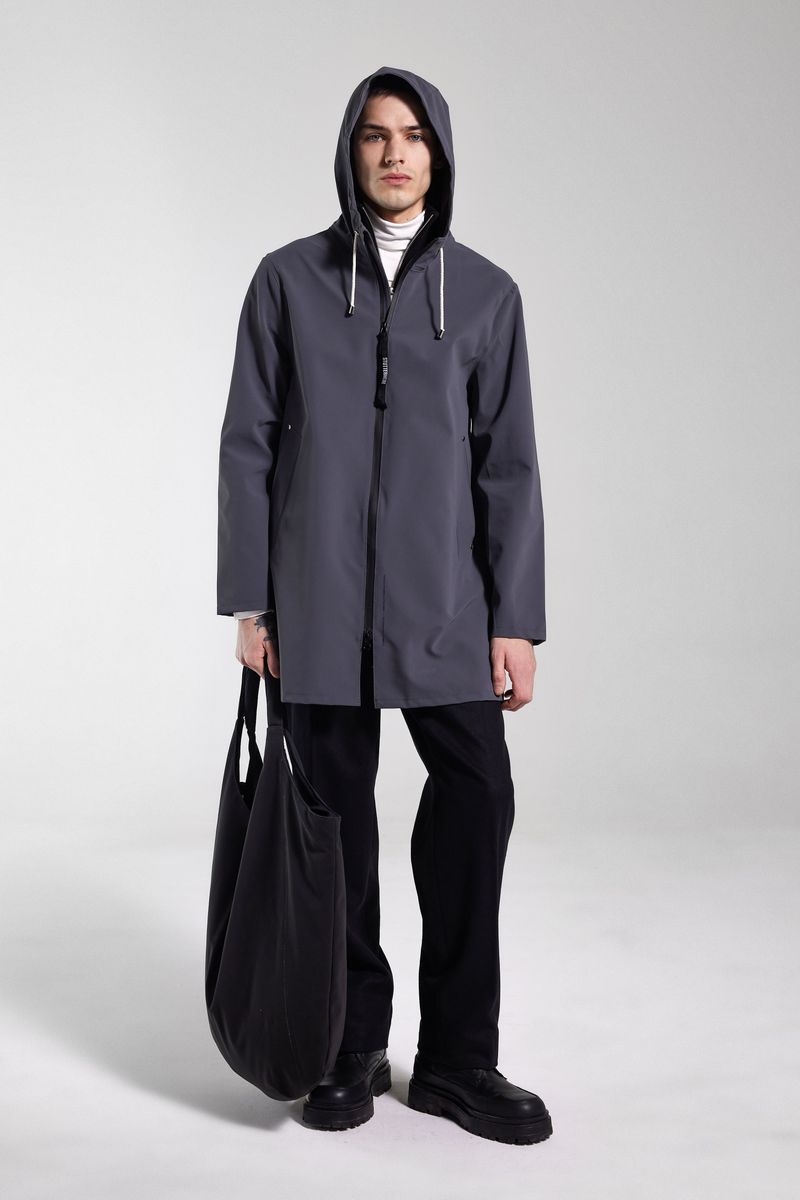 Stutterheim Stockholm Lightweight Zip Matte Raincoat Metal