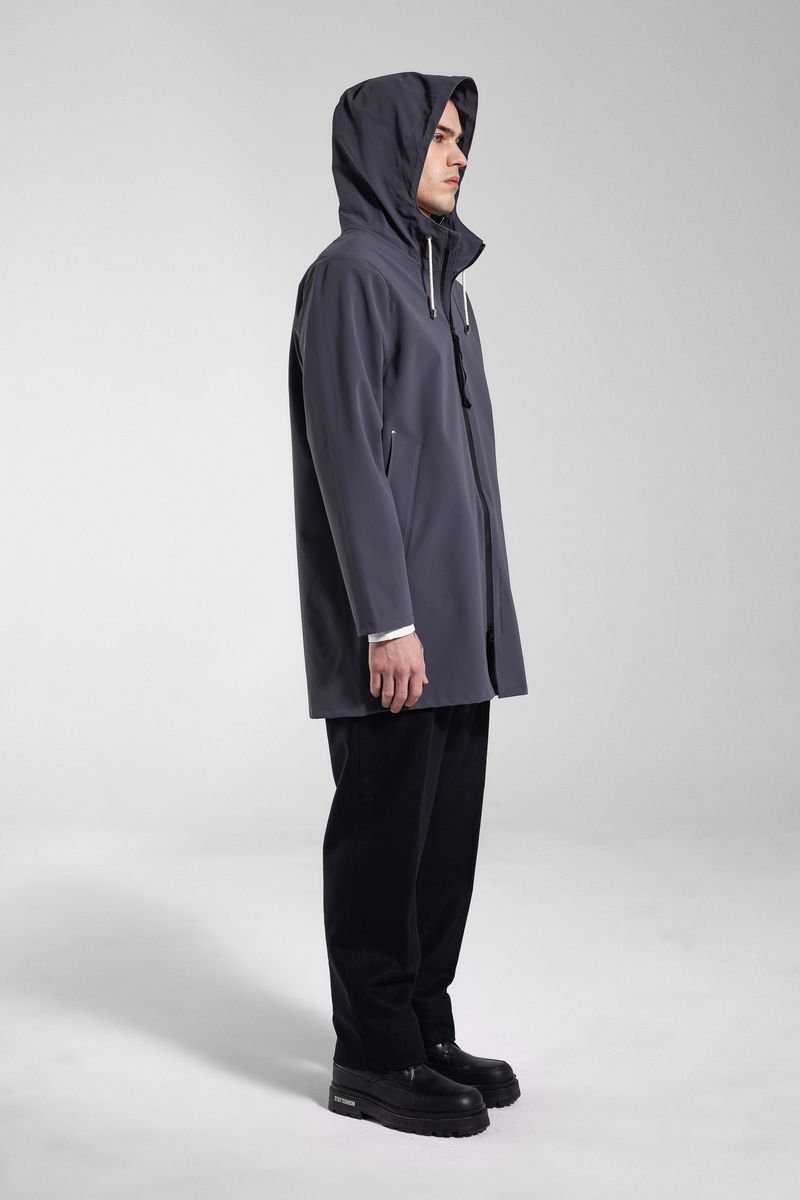 Stutterheim Stockholm Lightweight Zip Matte Raincoat Metal