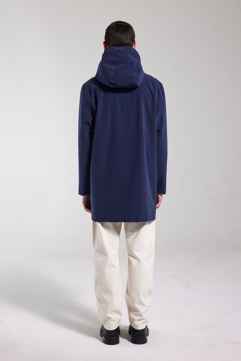 Stutterheim Stockholm Lightweight Zip Matte Raincoat Navy