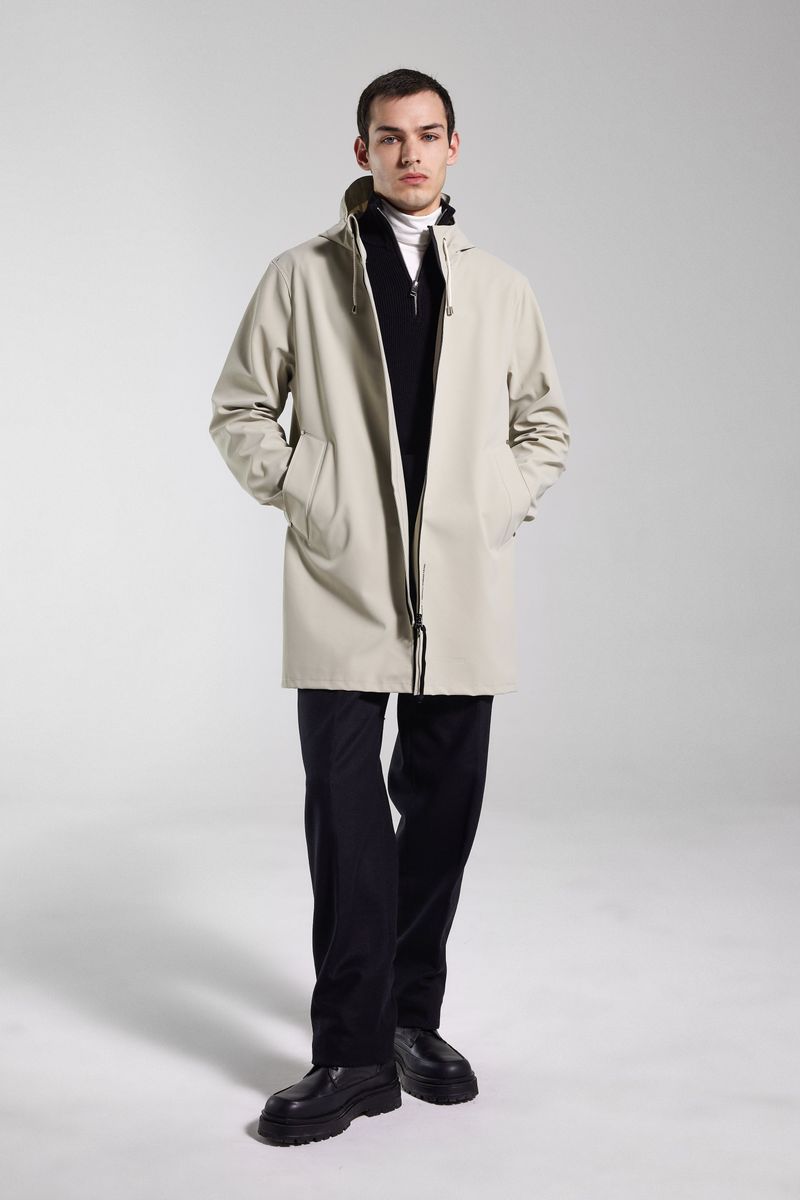 Stutterheim Stockholm Lightweight Zip Matte Raincoat Pelican
