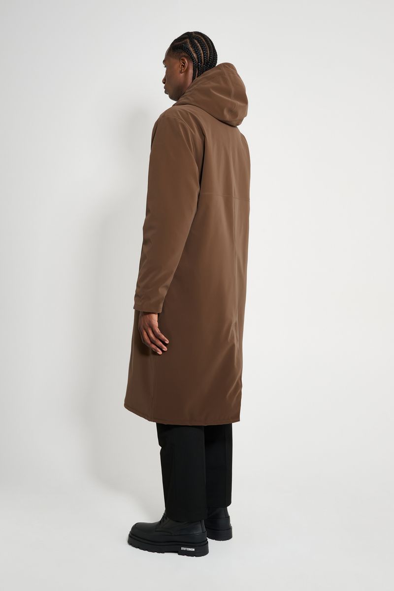 Stutterheim Stockholm Long Matte Winter Coat Dark Brown