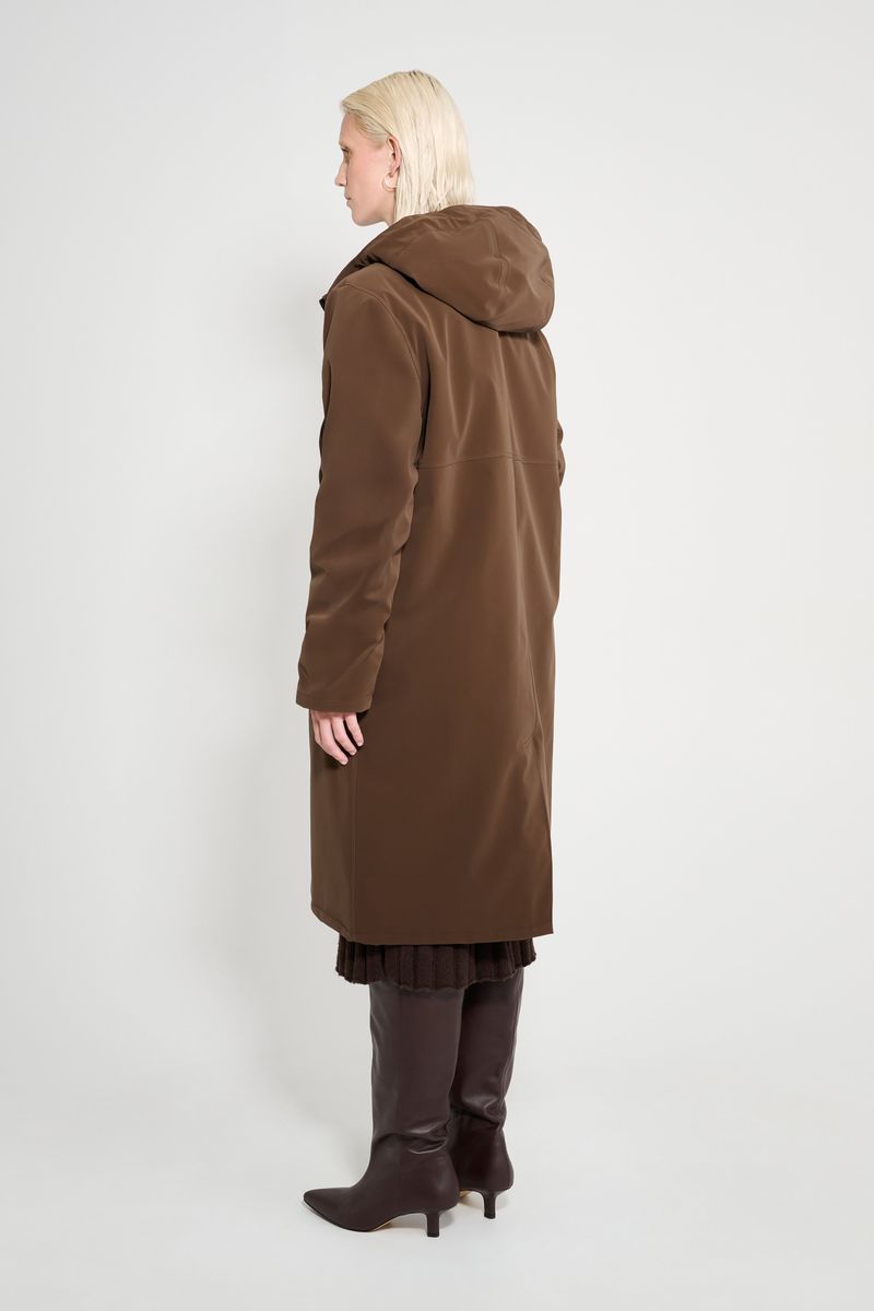 Stutterheim Stockholm Long Matte Winter Coat Dark Brown
