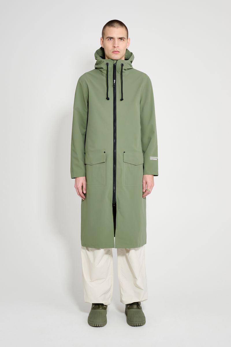 Stutterheim Stockholm Long Patch Raincoat Dry Green