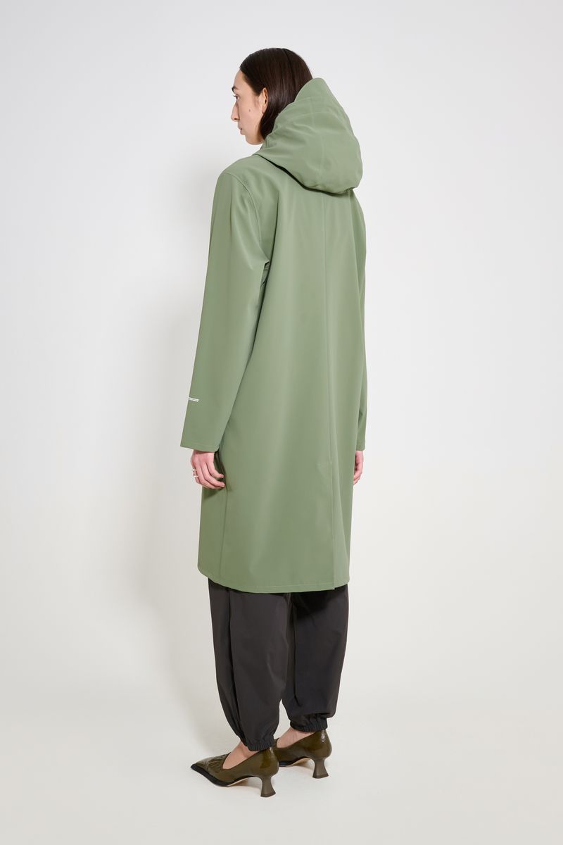 Stutterheim Stockholm Long Patch Raincoat Dry Green