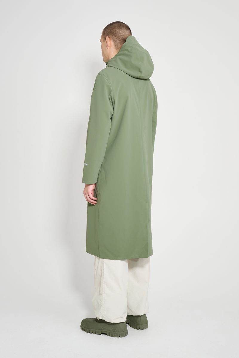 Stutterheim Stockholm Long Patch Raincoat Dry Green