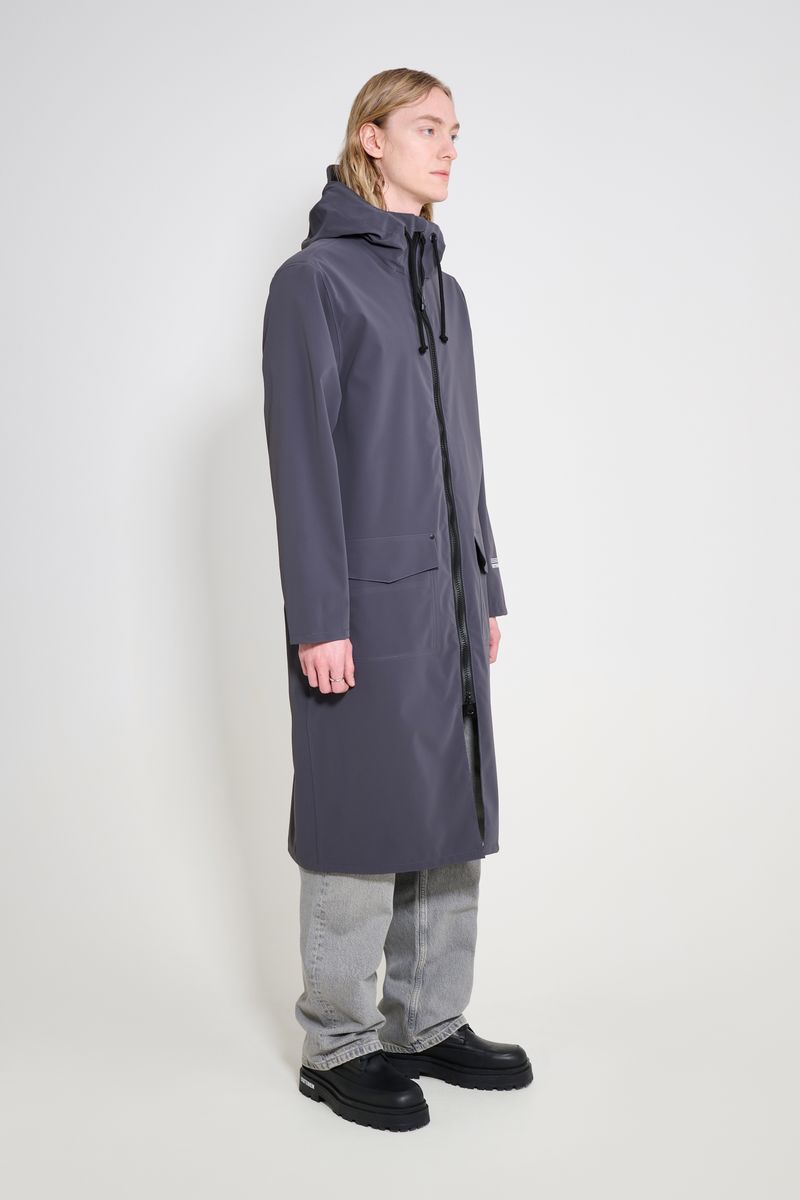 Stutterheim Stockholm Long Patch Raincoat Mystic Blue