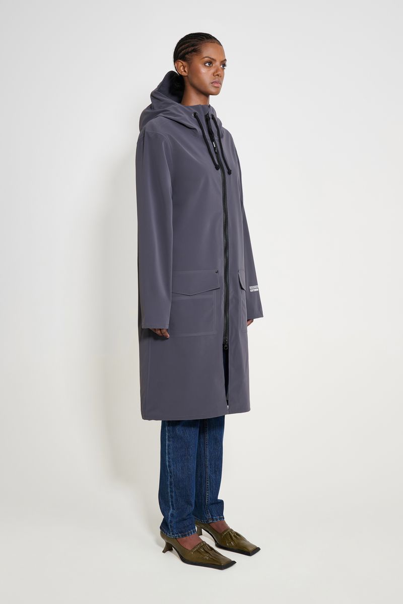 Stutterheim Stockholm Long Patch Raincoat Mystic Blue