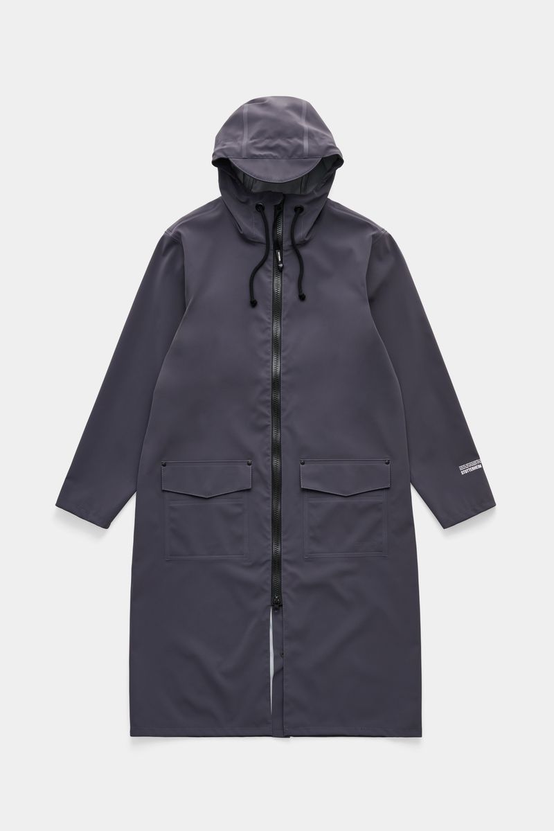 stutterheim Stockholm Long Patch Raincoat Mystic Blue