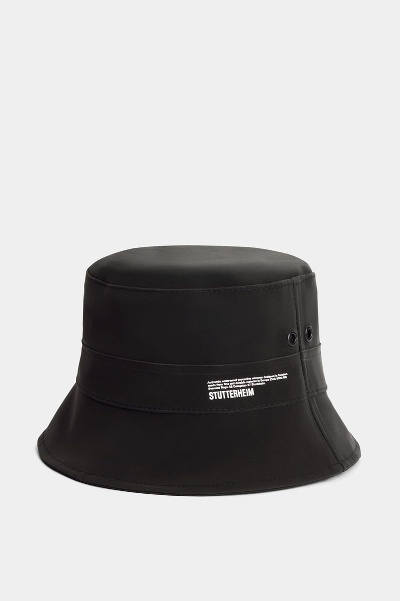 Stutterheim Beckholmen Matte Bucket Hat Black