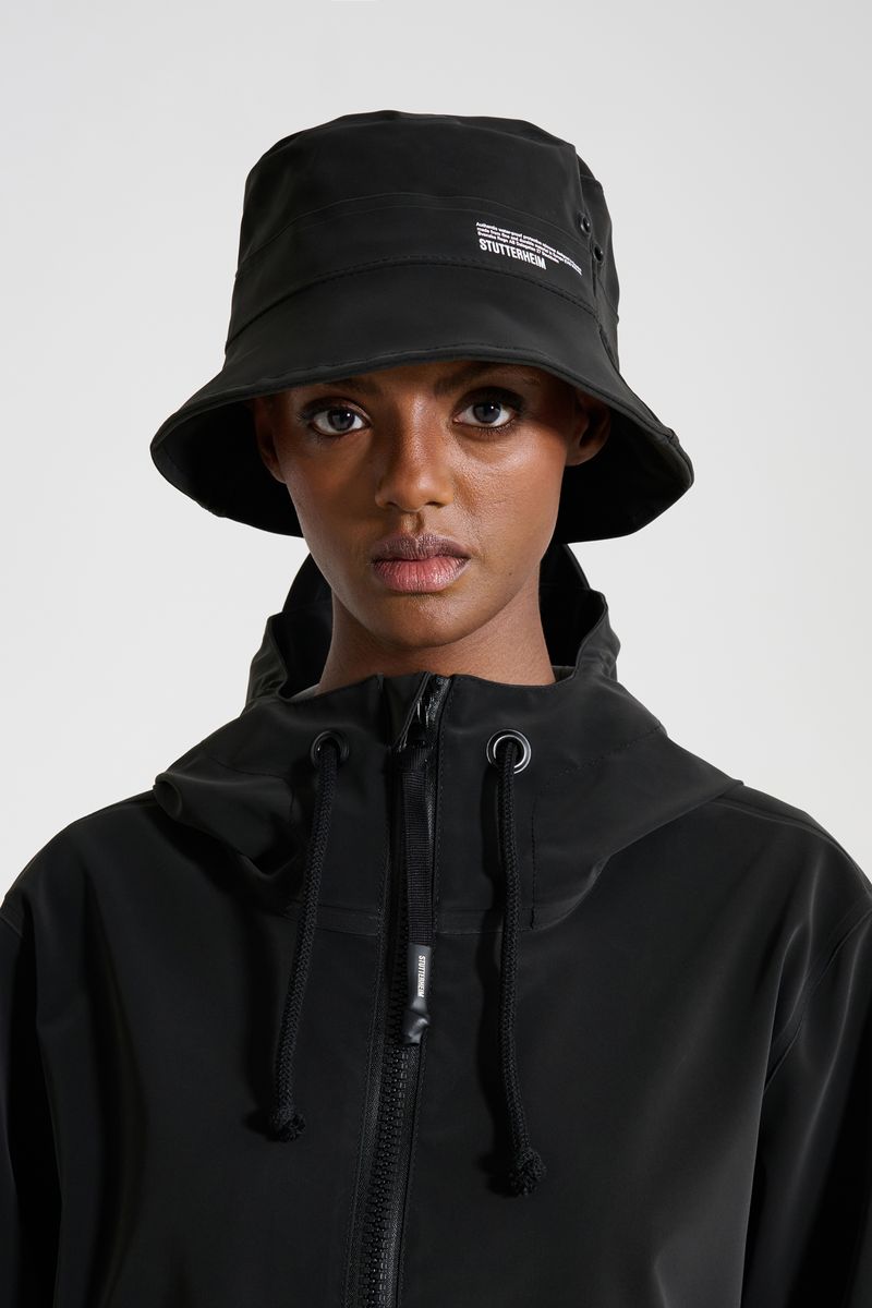 stutterheim Beckholmen Matte Bucket Hat Black