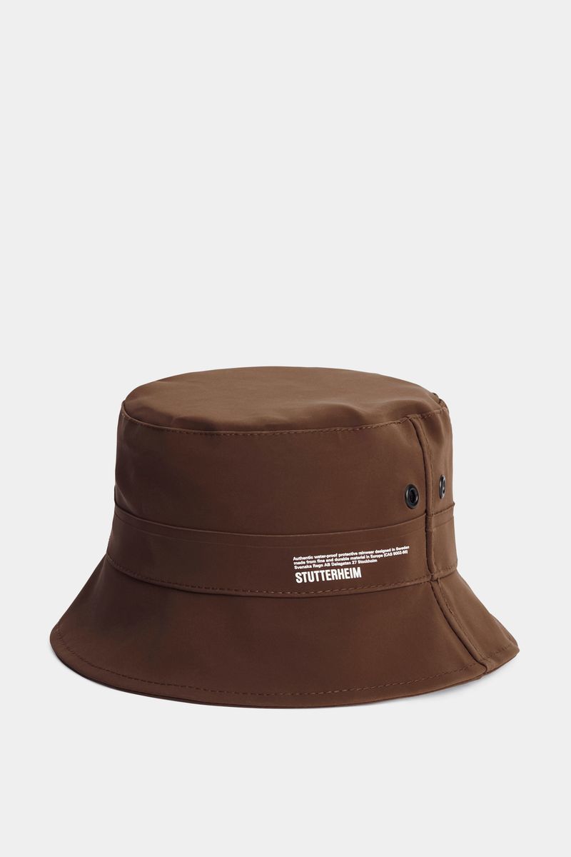Stutterheim Beckholmen Matte Bucket Hat Dark Brown
