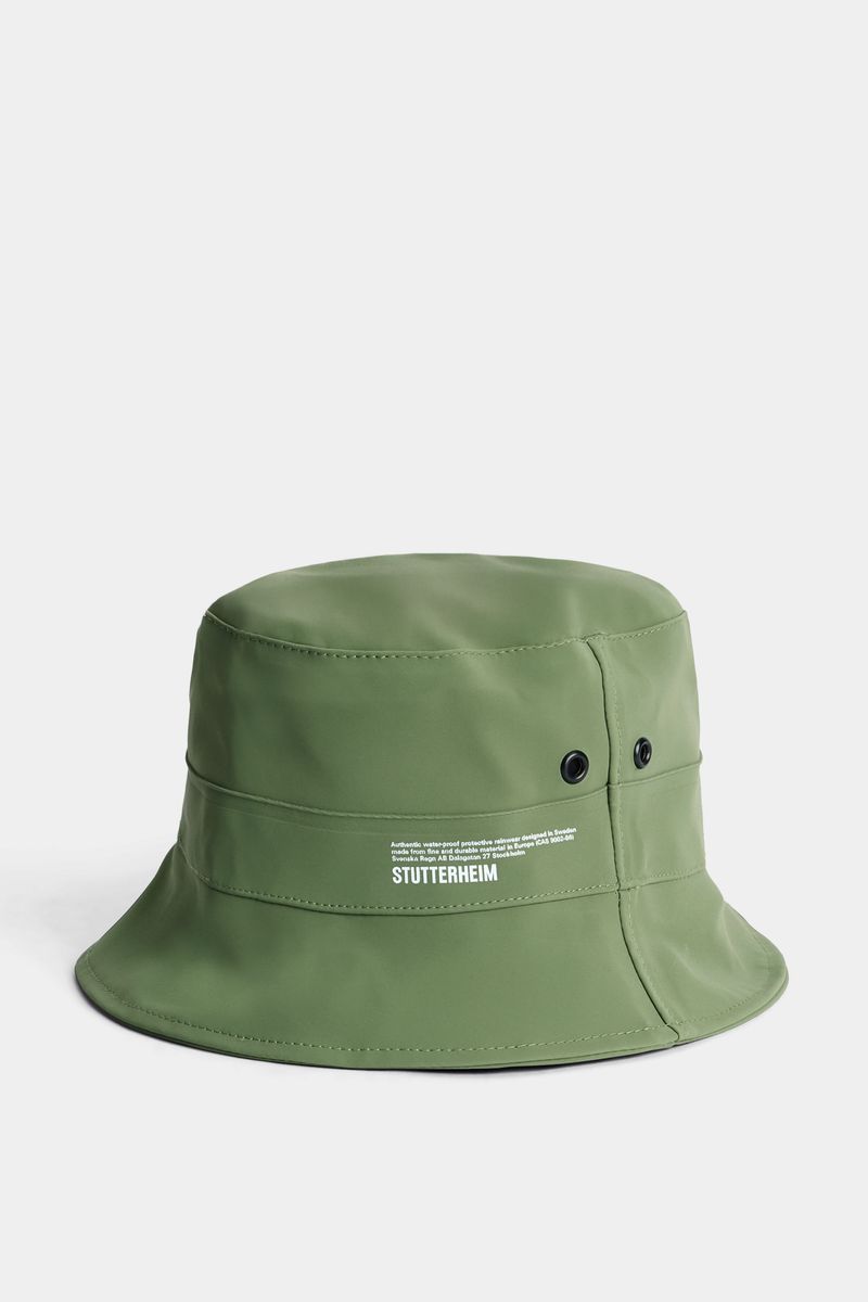 Stutterheim Beckholmen Matte Bucket Hat Dry Green