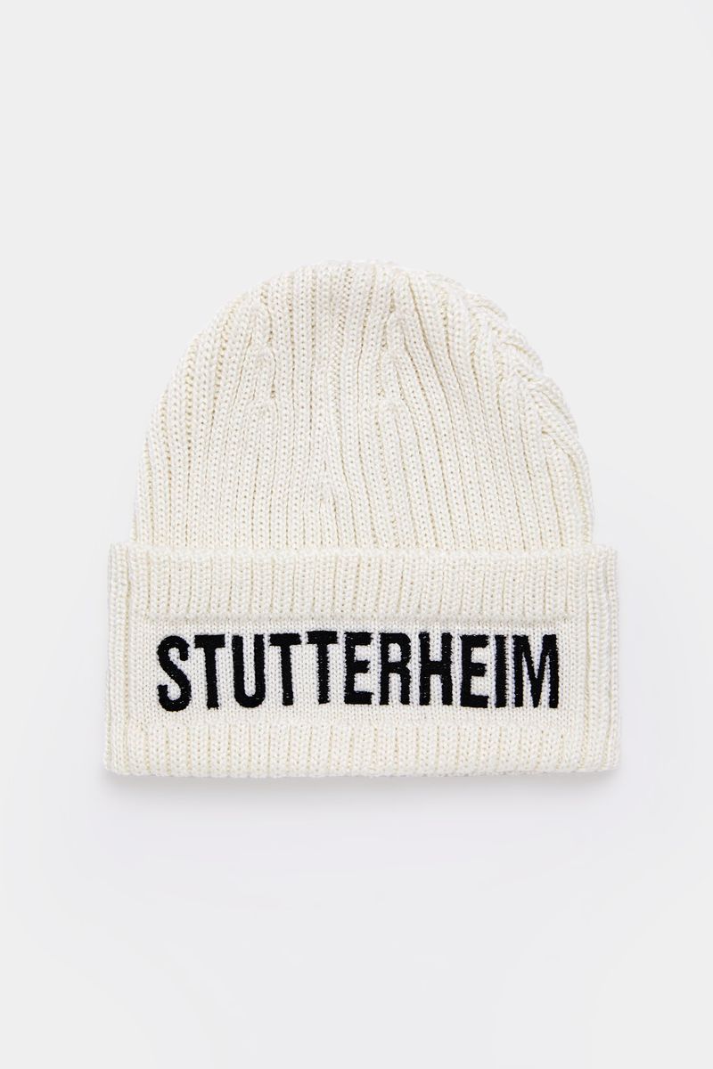 Stutterheim Big L Beanie Off-White