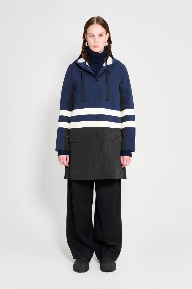 Stutterheim Blackeberg Raincoat Black/Navy/White