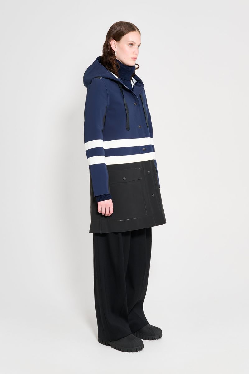 Stutterheim Blackeberg Raincoat Black/Navy/White