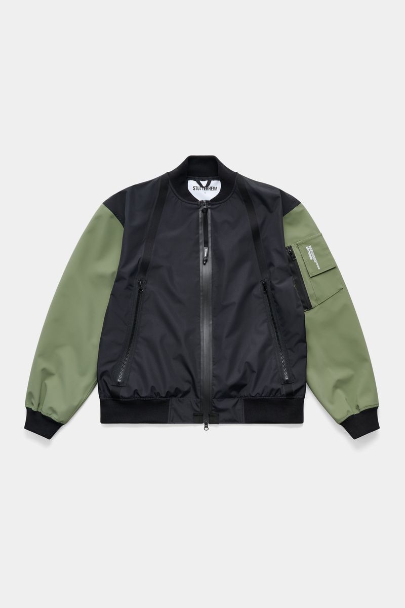 stutterheim Bredsand Zip Bomber Jacket Black