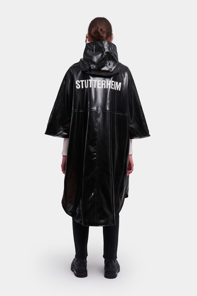 Stutterheim Concert Print Opal Poncho Black