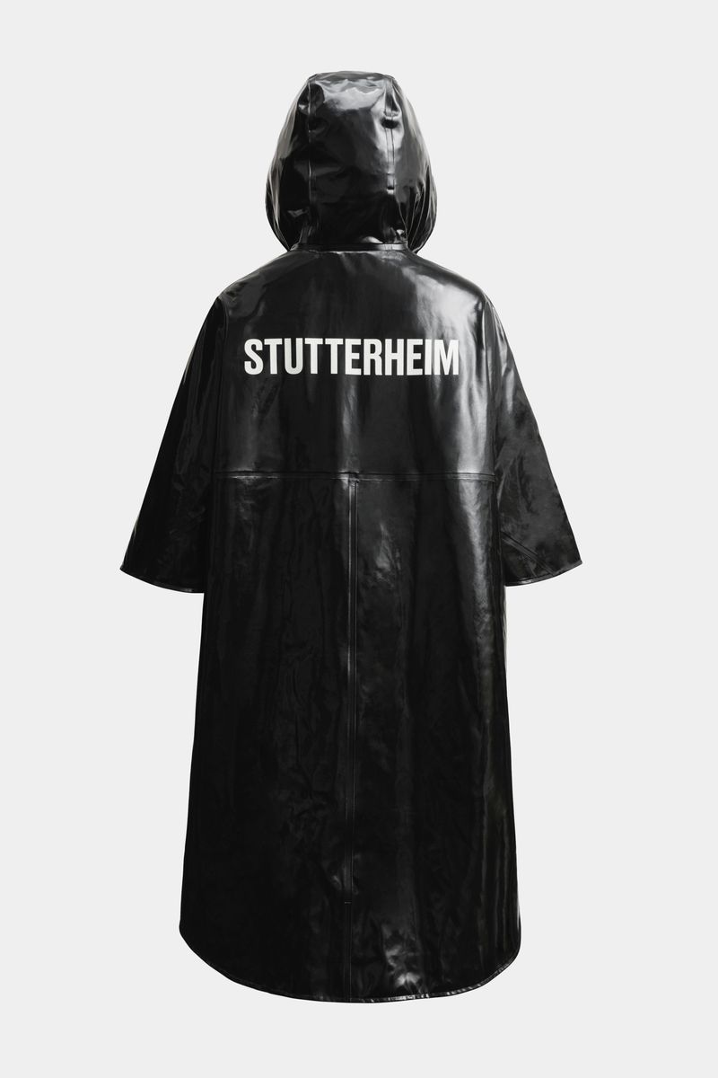 stutterheim Concert Print Opal Poncho Black