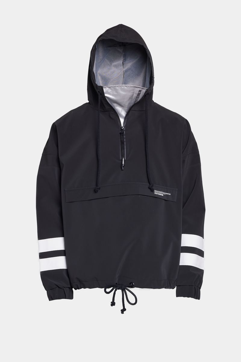 stutterheim Forsa Stripe Anorak Black