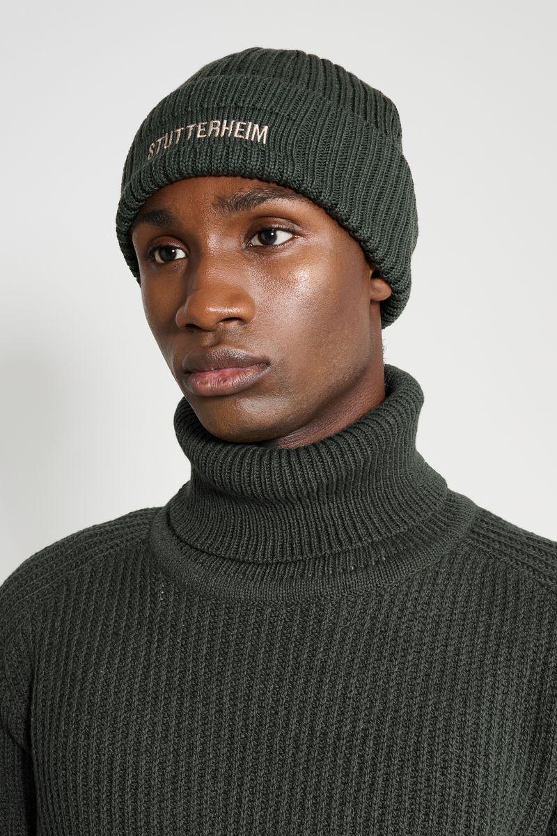 Stutterheim Logo Beanie Green