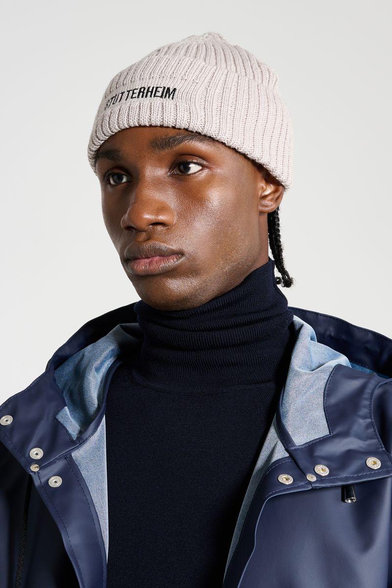 Stutterheim Logo Beanie Light Sand