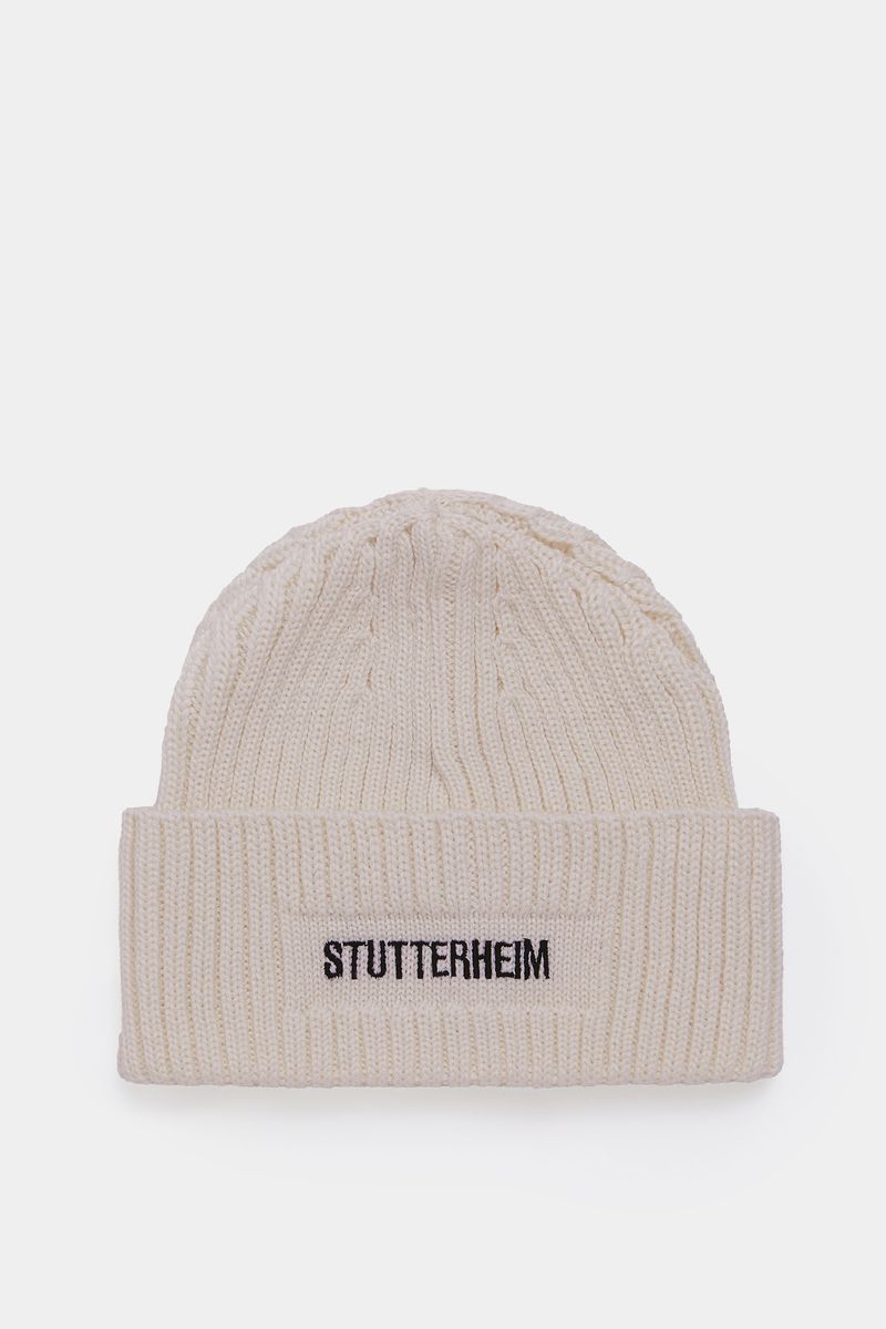 Stutterheim Logo Beanie Light Sand