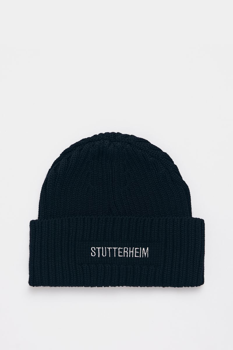 Stutterheim Logo Beanie Navy