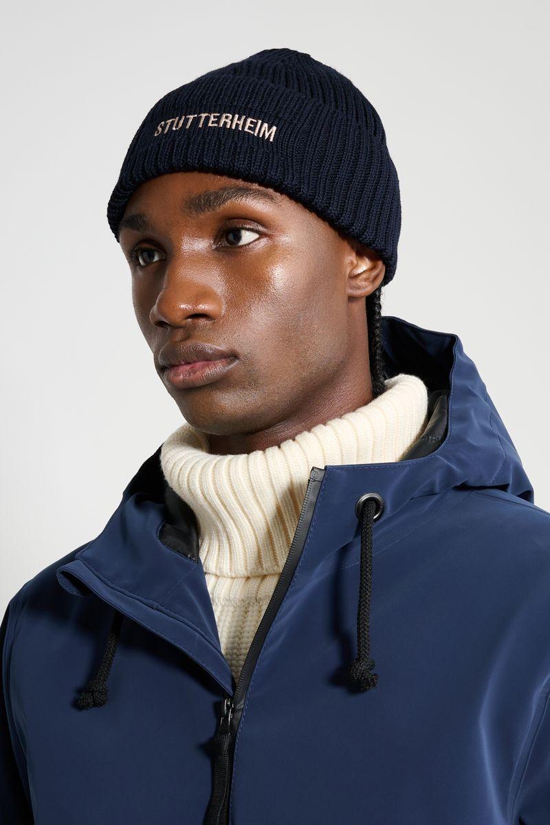 Stutterheim Logo Beanie Navy