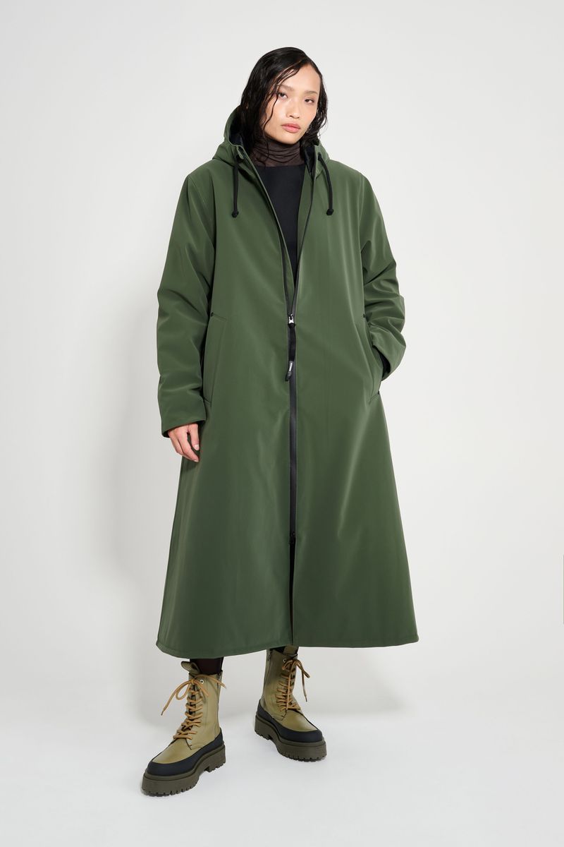 Stutterheim Mosebacke Long Matte Winter Coat Green