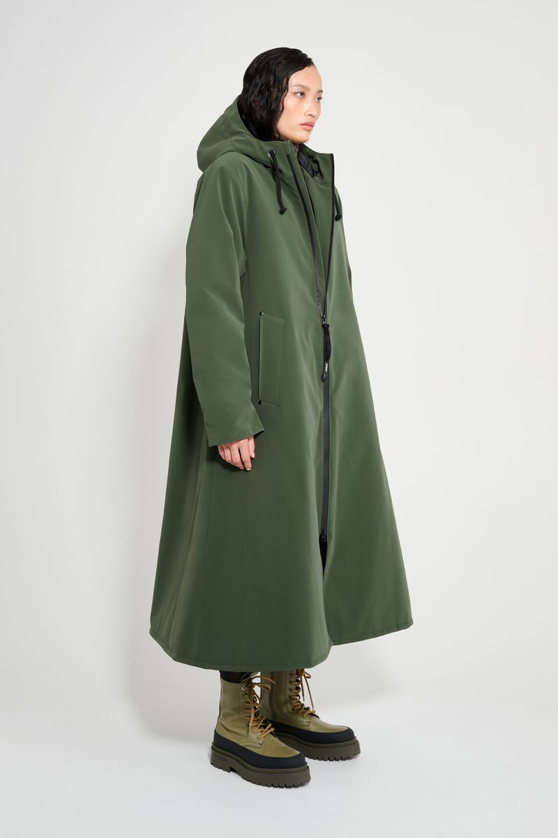 Stutterheim Mosebacke Long Matte Winter Coat Green