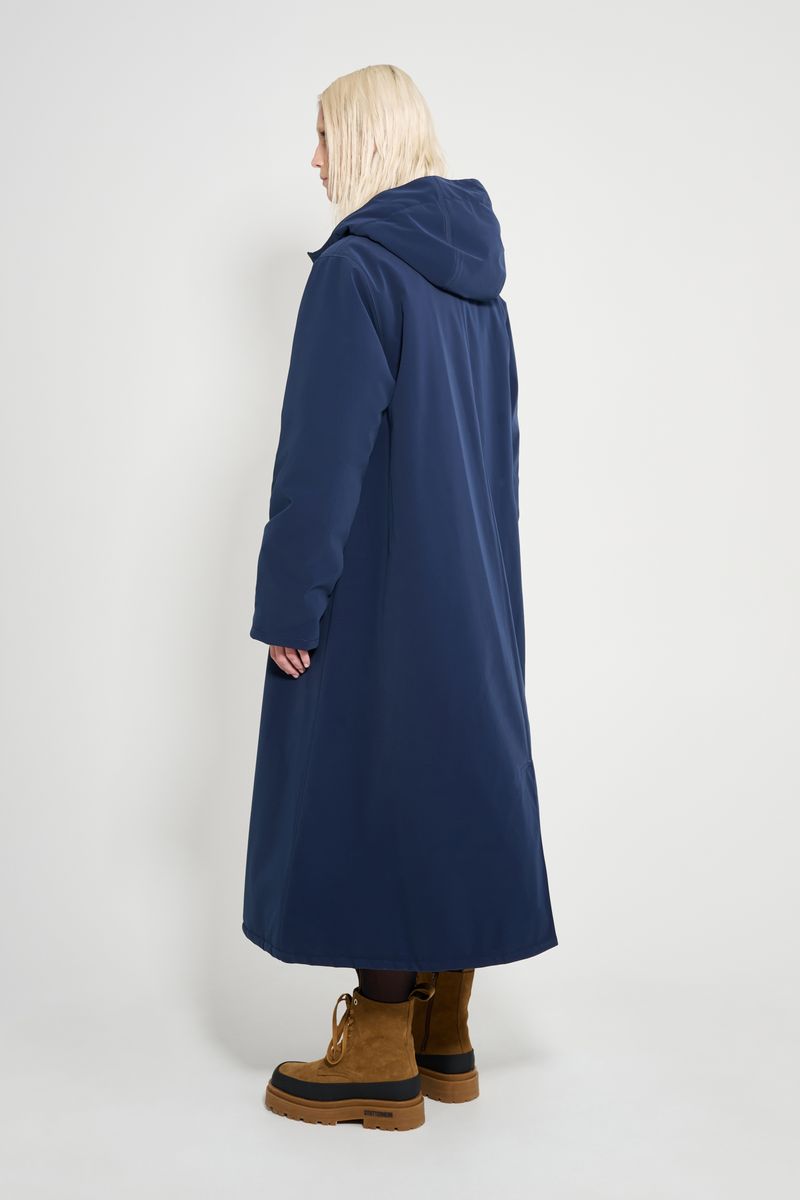 Stutterheim Mosebacke Long Matte Winter Coat Navy
