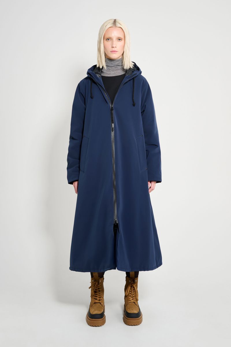 Stutterheim Mosebacke Long Matte Winter Coat Navy