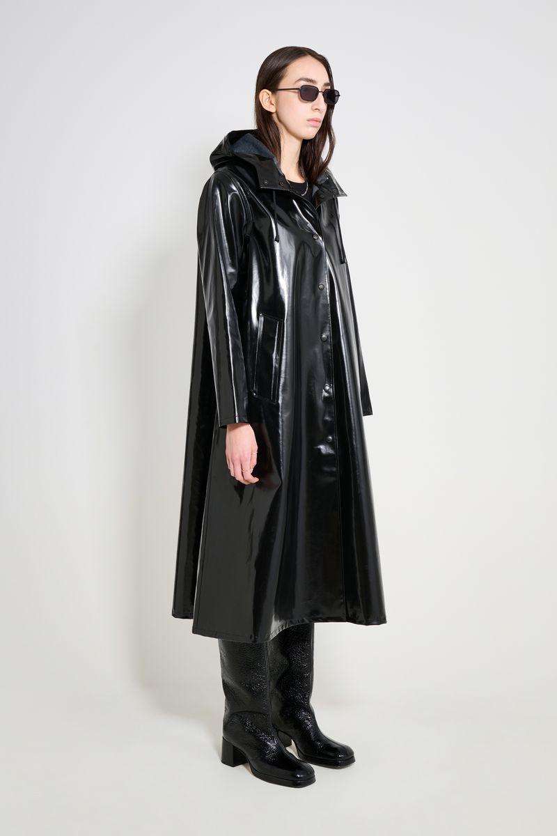 Stutterheim Mosebacke Long Opal Raincoat Black
