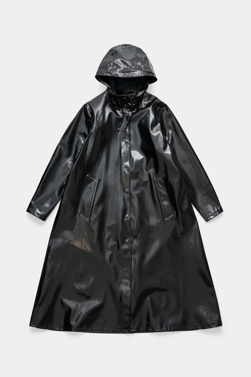 stutterheim Mosebacke Long Opal Raincoat Black