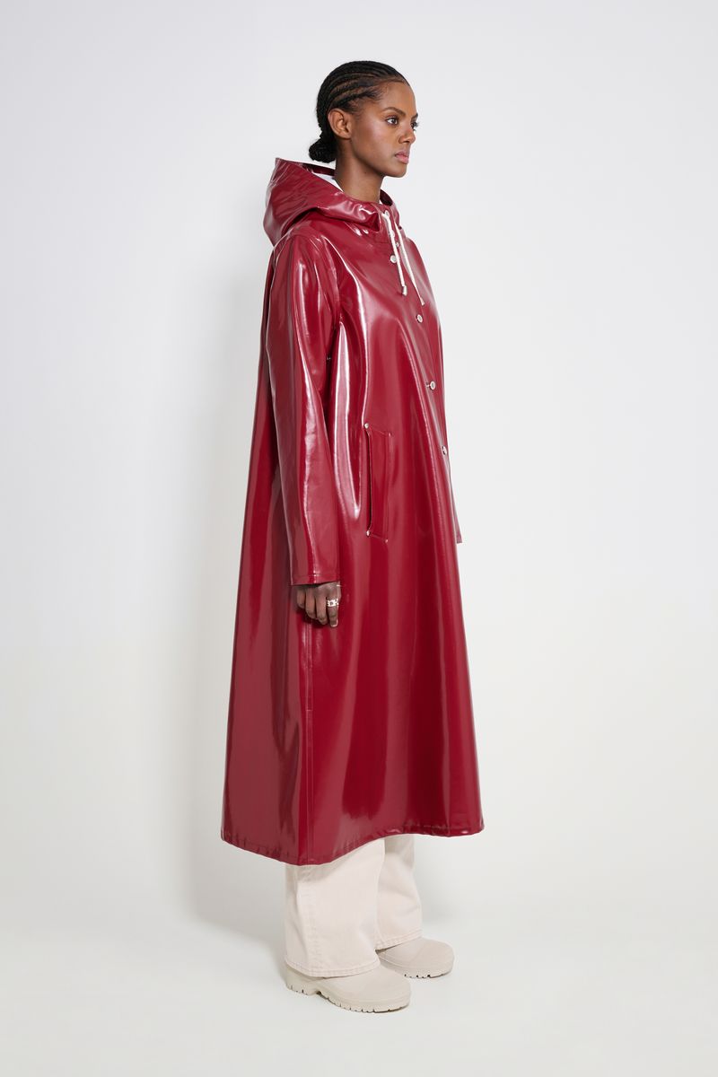 Stutterheim Mosebacke Long Opal Raincoat Burgundy