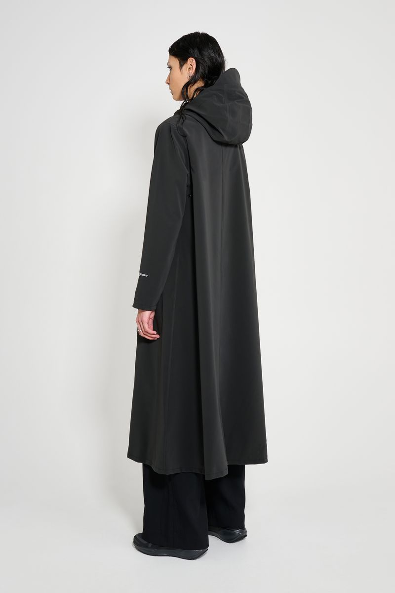 Stutterheim Mosebacke Long Patch Raincoat Black