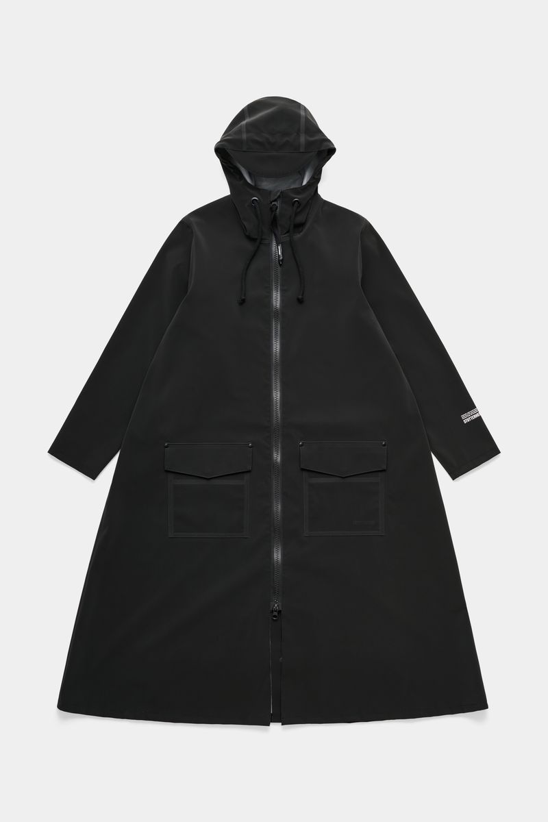stutterheim Mosebacke Long Patch Raincoat Black