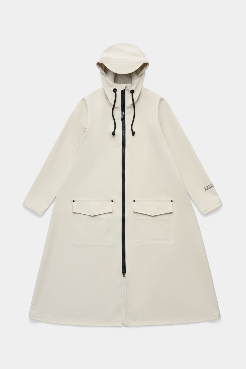 stutterheim Mosebacke Long Patch Raincoat Pelican