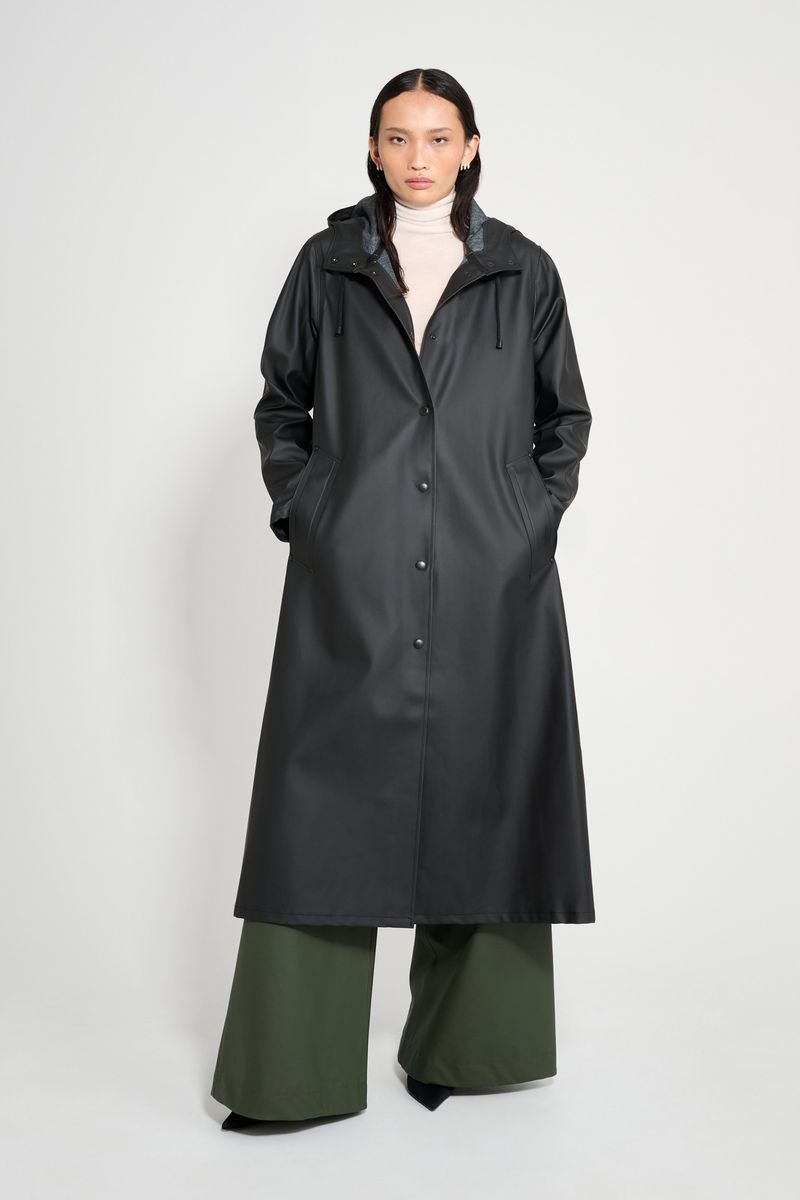 Stutterheim Mosebacke Long Raincoat Black