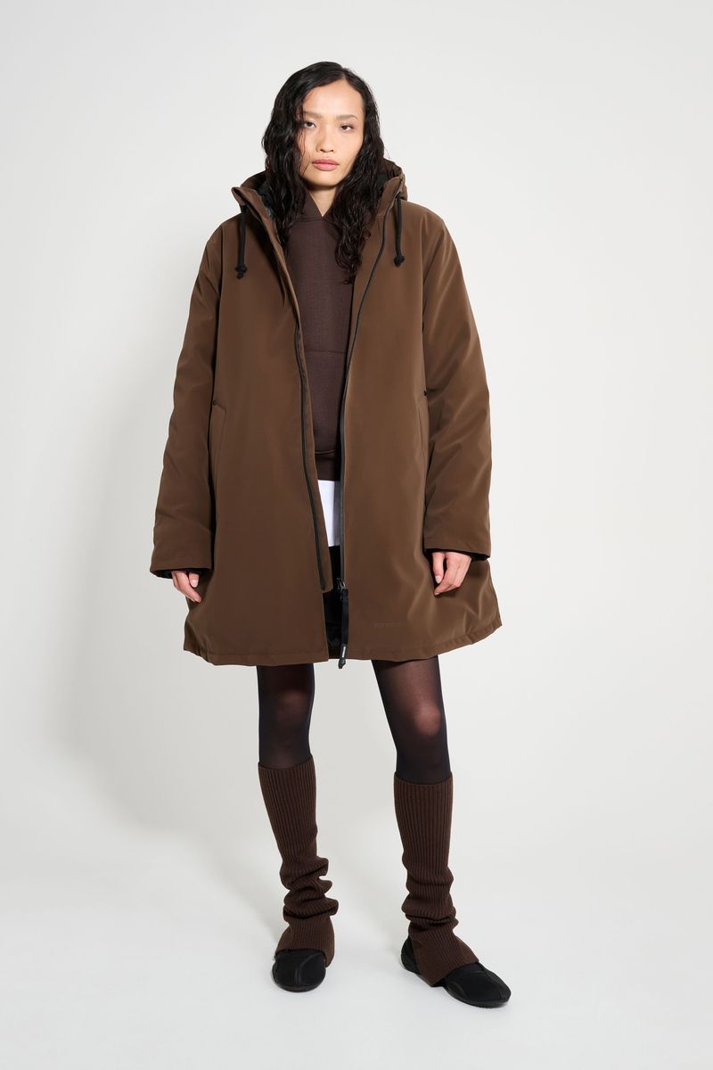 Stutterheim Mosebacke Matte Winter Coat Dark Brown