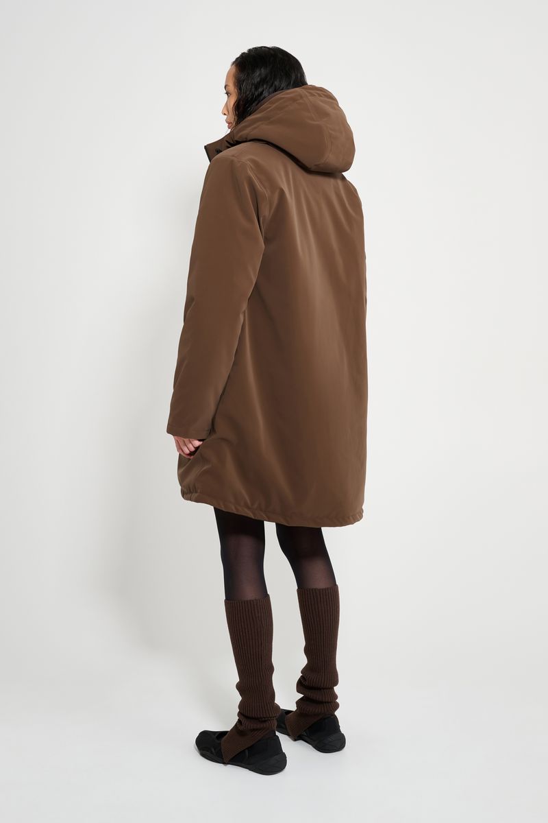 Stutterheim Mosebacke Matte Winter Coat Dark Brown