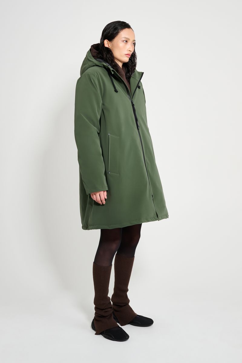 Stutterheim Mosebacke Matte Winter Coat Green